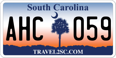 SC license plate AHC059