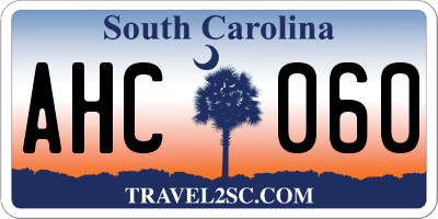 SC license plate AHC060