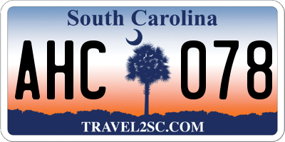 SC license plate AHC078