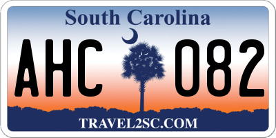 SC license plate AHC082