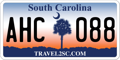 SC license plate AHC088