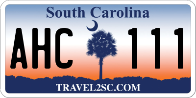 SC license plate AHC111