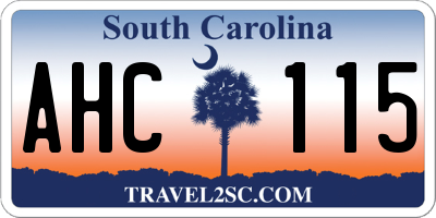 SC license plate AHC115