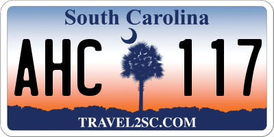 SC license plate AHC117