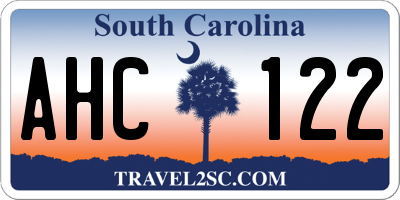 SC license plate AHC122