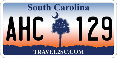 SC license plate AHC129