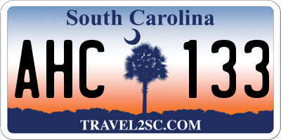 SC license plate AHC133
