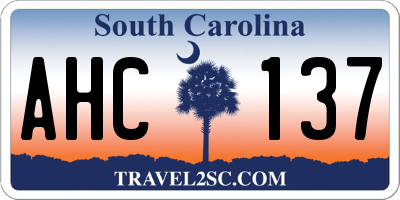 SC license plate AHC137