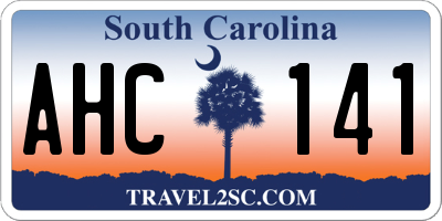 SC license plate AHC141