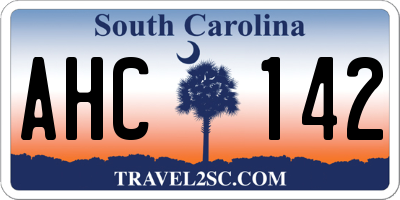 SC license plate AHC142