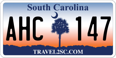 SC license plate AHC147