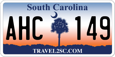 SC license plate AHC149