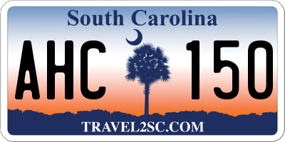 SC license plate AHC150