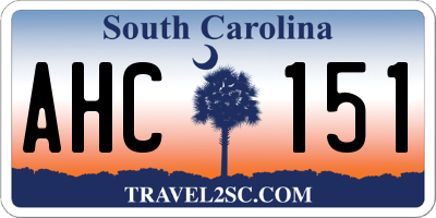 SC license plate AHC151