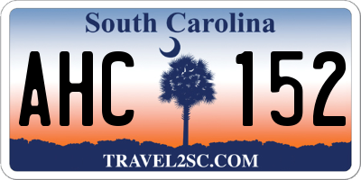 SC license plate AHC152