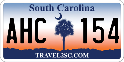 SC license plate AHC154