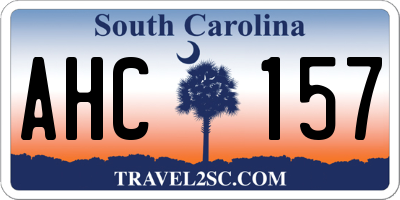 SC license plate AHC157