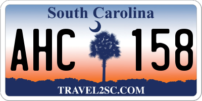 SC license plate AHC158