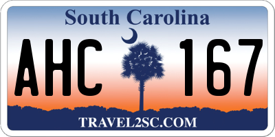 SC license plate AHC167