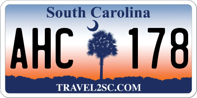 SC license plate AHC178