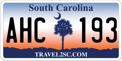 SC license plate AHC193