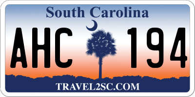 SC license plate AHC194