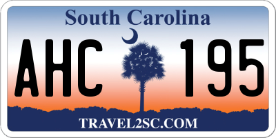 SC license plate AHC195