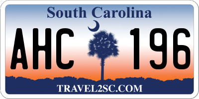 SC license plate AHC196