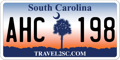 SC license plate AHC198