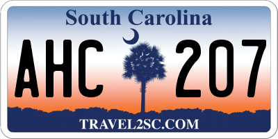 SC license plate AHC207