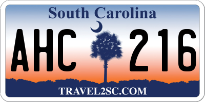 SC license plate AHC216