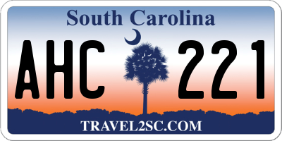 SC license plate AHC221