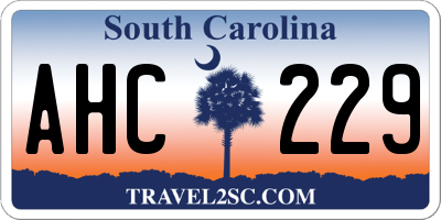 SC license plate AHC229