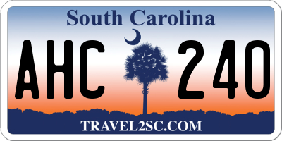 SC license plate AHC240