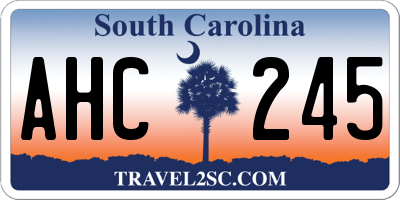 SC license plate AHC245