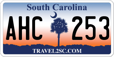 SC license plate AHC253