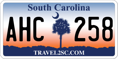 SC license plate AHC258