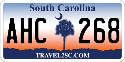 SC license plate AHC268