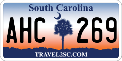 SC license plate AHC269