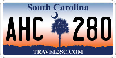 SC license plate AHC280