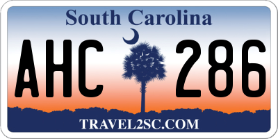 SC license plate AHC286