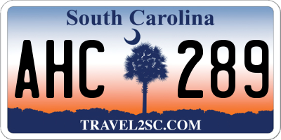SC license plate AHC289