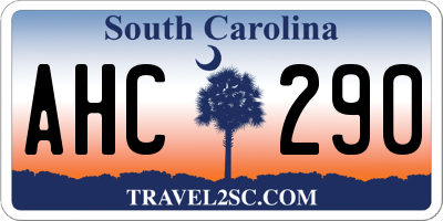 SC license plate AHC290