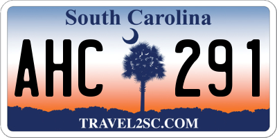SC license plate AHC291