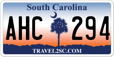 SC license plate AHC294