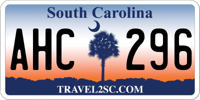 SC license plate AHC296