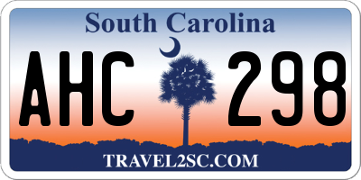 SC license plate AHC298