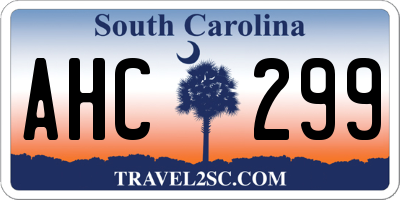 SC license plate AHC299