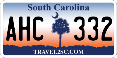 SC license plate AHC332