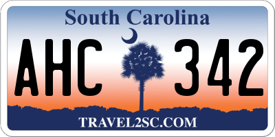 SC license plate AHC342